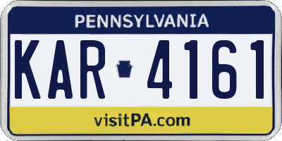 PA license plate KAR4161