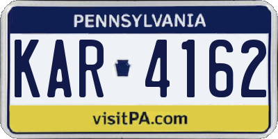 PA license plate KAR4162