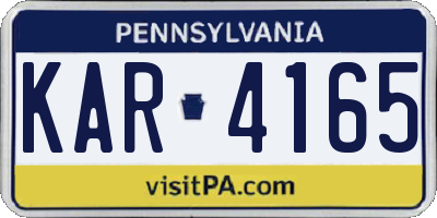 PA license plate KAR4165