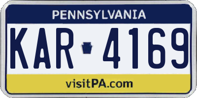 PA license plate KAR4169