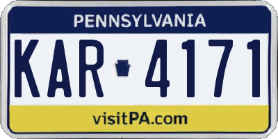 PA license plate KAR4171