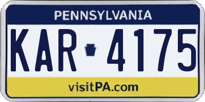 PA license plate KAR4175