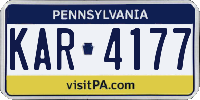 PA license plate KAR4177