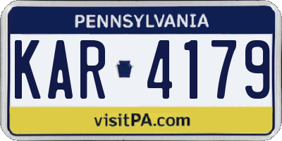 PA license plate KAR4179