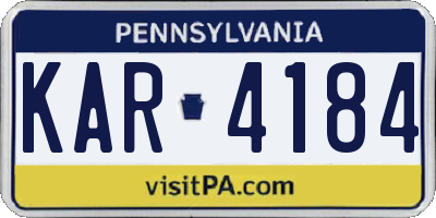 PA license plate KAR4184