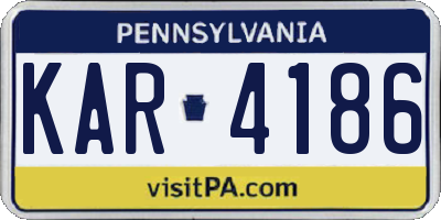 PA license plate KAR4186