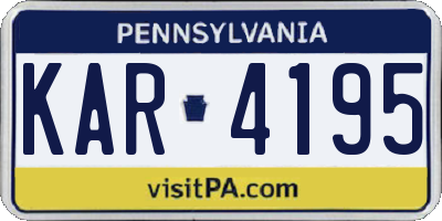 PA license plate KAR4195