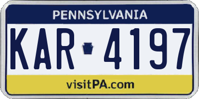 PA license plate KAR4197
