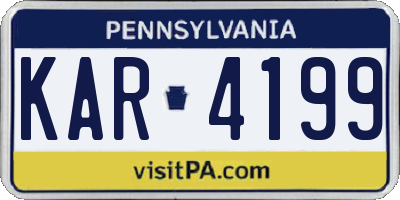 PA license plate KAR4199
