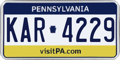 PA license plate KAR4229