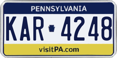 PA license plate KAR4248
