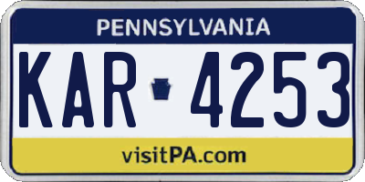 PA license plate KAR4253