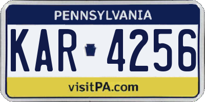 PA license plate KAR4256