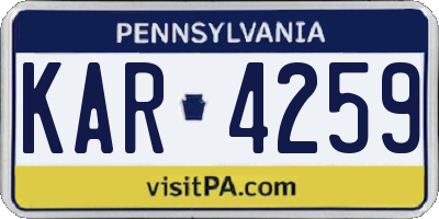 PA license plate KAR4259