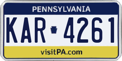 PA license plate KAR4261