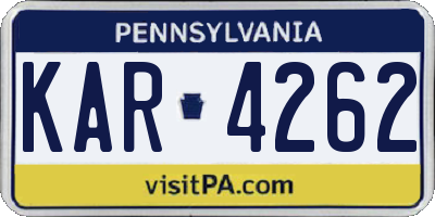 PA license plate KAR4262