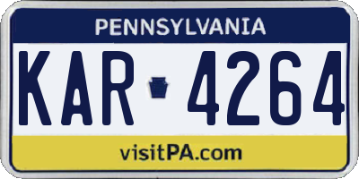 PA license plate KAR4264