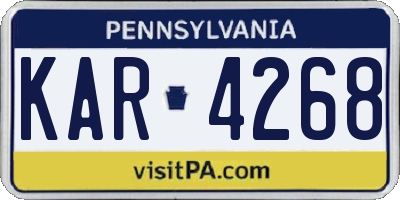 PA license plate KAR4268