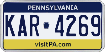 PA license plate KAR4269