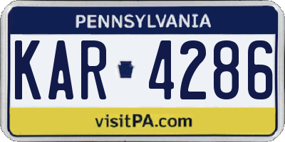 PA license plate KAR4286