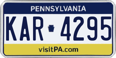 PA license plate KAR4295