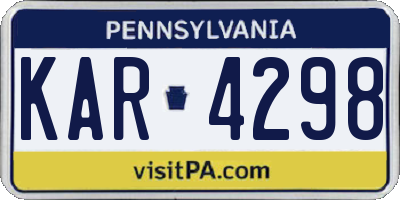PA license plate KAR4298