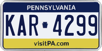 PA license plate KAR4299