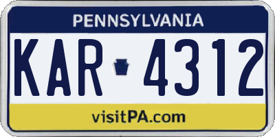 PA license plate KAR4312