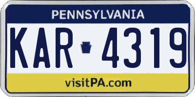 PA license plate KAR4319