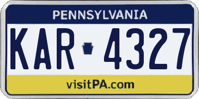 PA license plate KAR4327