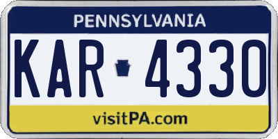 PA license plate KAR4330