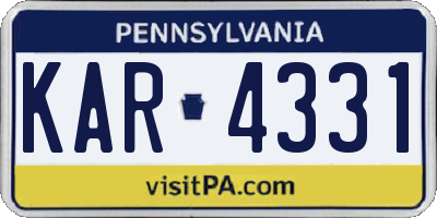 PA license plate KAR4331