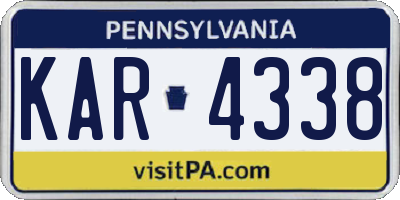 PA license plate KAR4338