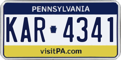 PA license plate KAR4341