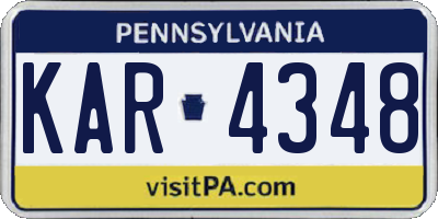 PA license plate KAR4348