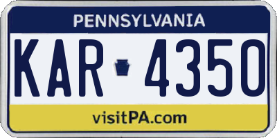 PA license plate KAR4350