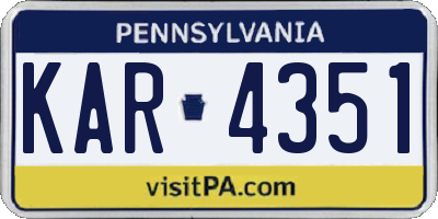 PA license plate KAR4351