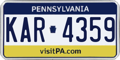 PA license plate KAR4359