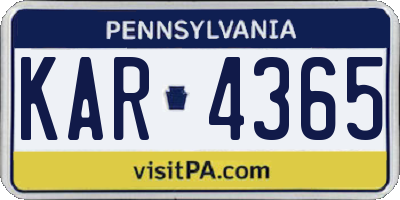 PA license plate KAR4365