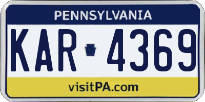 PA license plate KAR4369