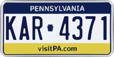 PA license plate KAR4371