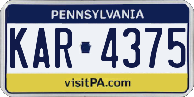 PA license plate KAR4375
