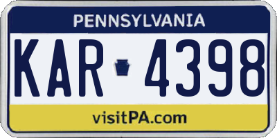 PA license plate KAR4398