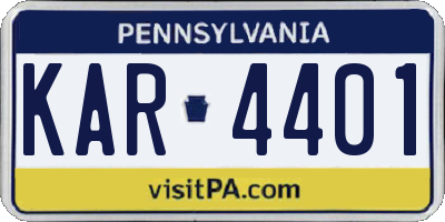 PA license plate KAR4401