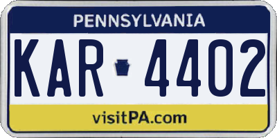 PA license plate KAR4402