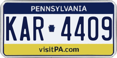 PA license plate KAR4409