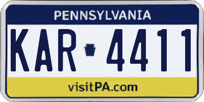 PA license plate KAR4411