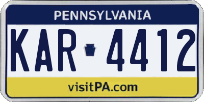 PA license plate KAR4412