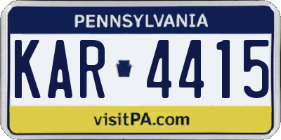 PA license plate KAR4415