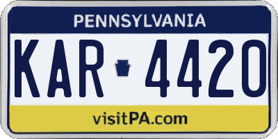 PA license plate KAR4420